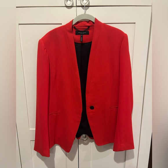NWOT Rag & Bone Bowman single button red blazer - Picture 2 of 5